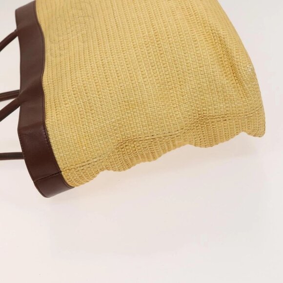 CHANEL Tote Bag Raffia Leather Beige Brown gold - Picture 4 of 15